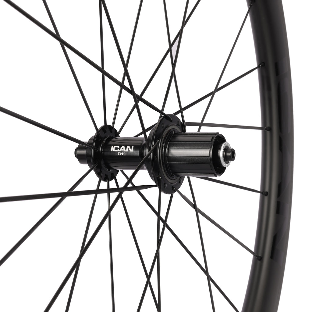 ICAN Alpha 50 pro rim brake carbon wheels R11 hub TRIAERO