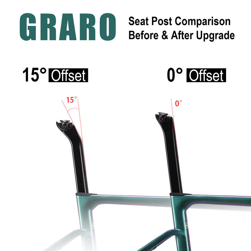 ICAN Graro gravel frame uci approval  fork without bolts 0mm offset seat post TRIAERO